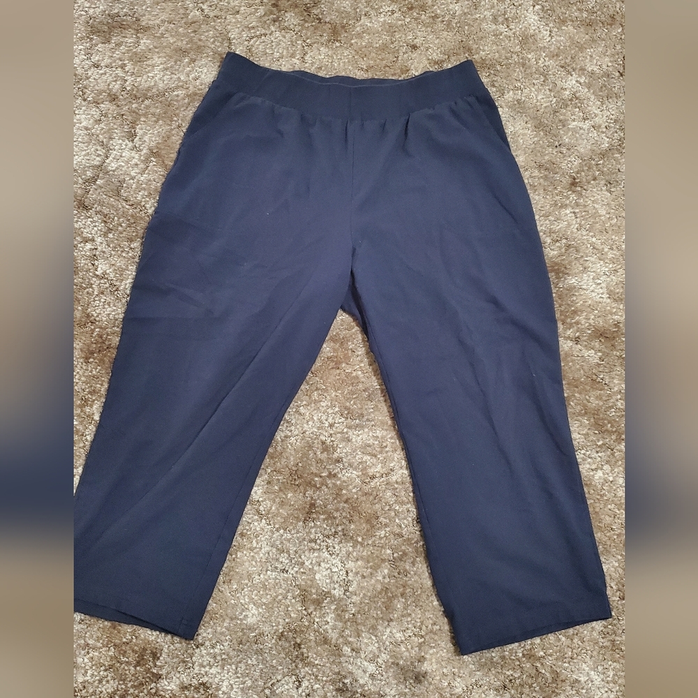 Navy Blue Cropped Pants